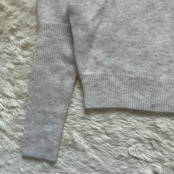 Madewell Sweater Alpaca-Blend Mockneck Puff Sleeve Hthr Alabaster L NWT New - Picture 6 of 13